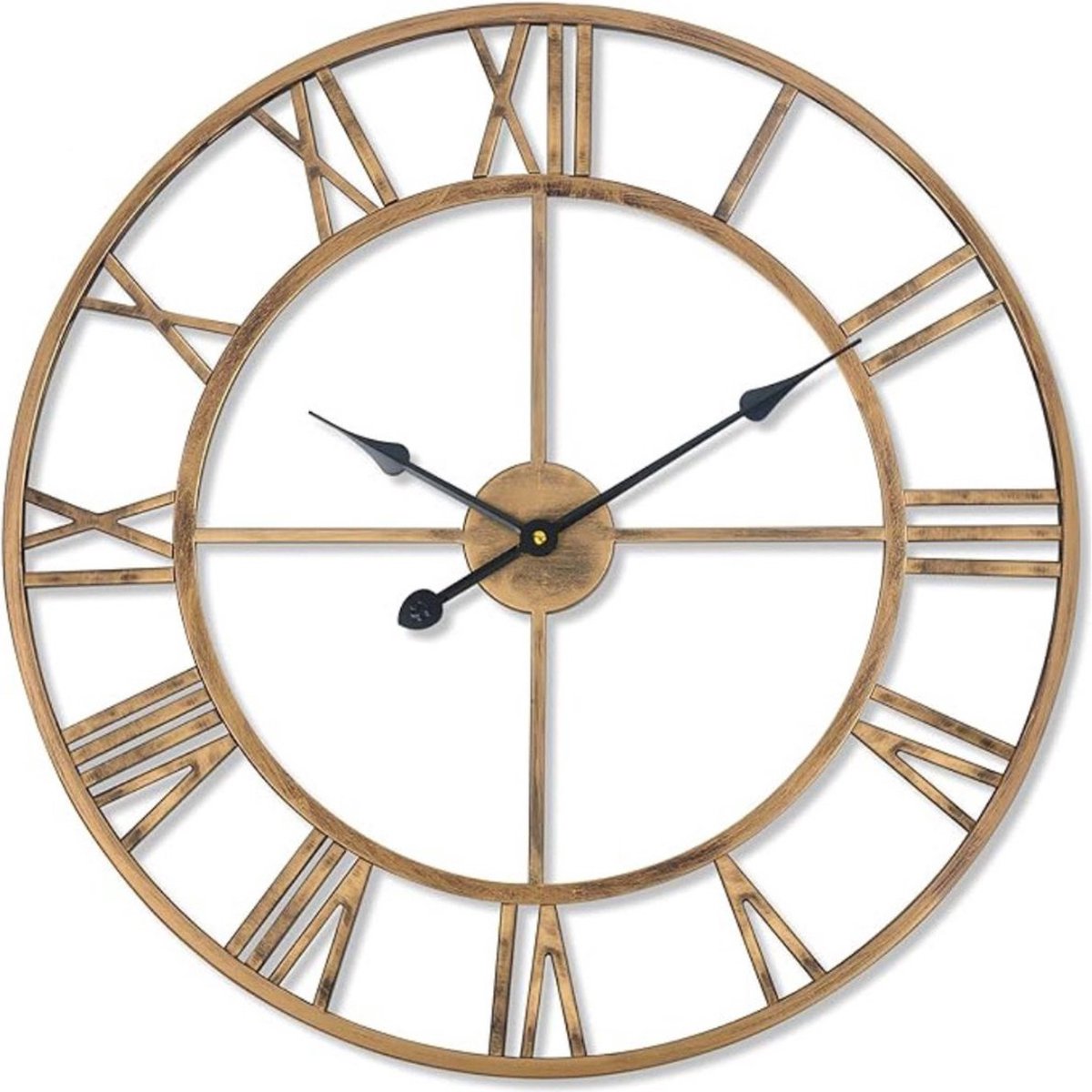 Klok - Wandklok Modern - Klokken - Industrieel - 35cm - Bruin