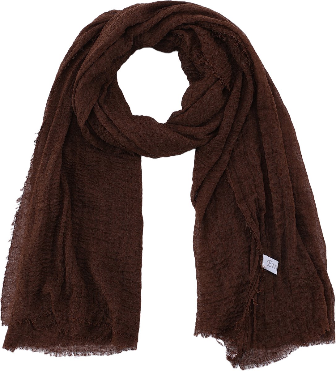 Emilie scarves - sjaal - donkerbruin - lang - crinkle sjaal - the all time essential scarf