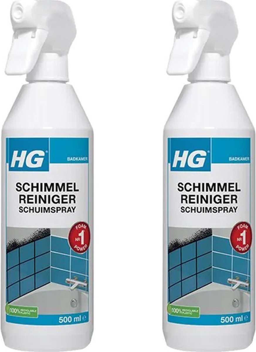 Goedkoopste HG schimmelreiniger schuimspray - 2 Stuks Gratis KD Spons