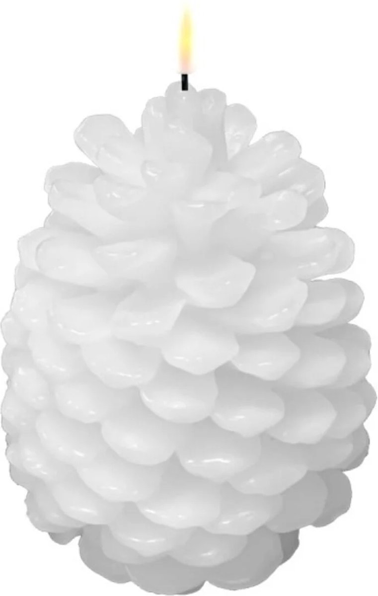 Countryfield Led - Kaars - Dennenappel - Warm wit licht - Wit