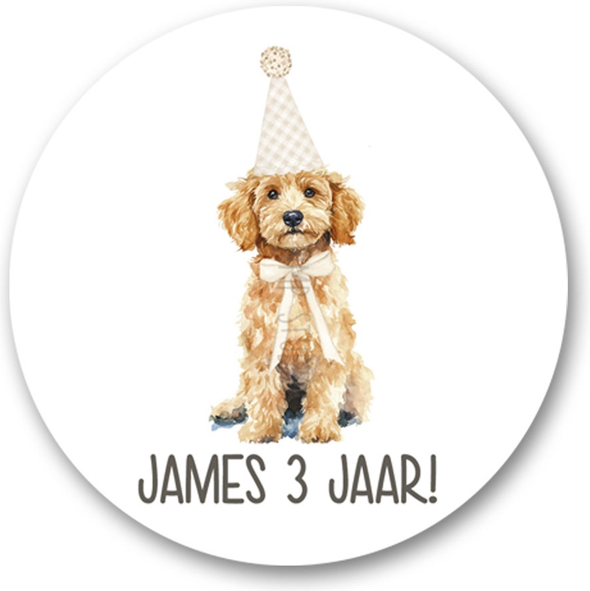 Traktatiestickers - Labradoodle - Gepersonaliseerd - Sluitstickers - Kinderfeest Traktatie - Uitdelen - Uitdeeltraktatie - Traktatiestickers met Naam en Leeftijd - Pimp Studio