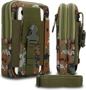 Étui adapté pour OnePlus 12 en vert camouflage tactique téléphone portable Molle EDC pochette compatible sac à bandoulière militaire ceinture housse