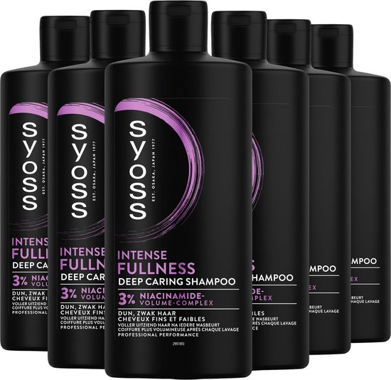 Syoss Fullness - Shampoo - Haarverzorging - Voegt Textuur Toe - Geeft Volume - Versterkt Het Haar - Dun en Zwak Haar - Voordeelverpakking - 6x440ml
