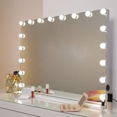 Bright Beauty Vanity hollywood make up spiegel met verlichting - 80 cm x 60 cm - zonder rand - drie lichtstanden - wit