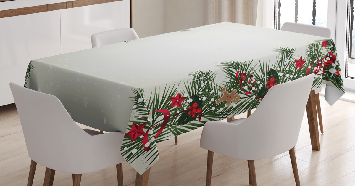 New Bed Modern Kerst Oud en Niuwe Tafelkleed Rechthoekige, Afwasbaar, Tafelhoes, Tafellaken 140 x 200 cm