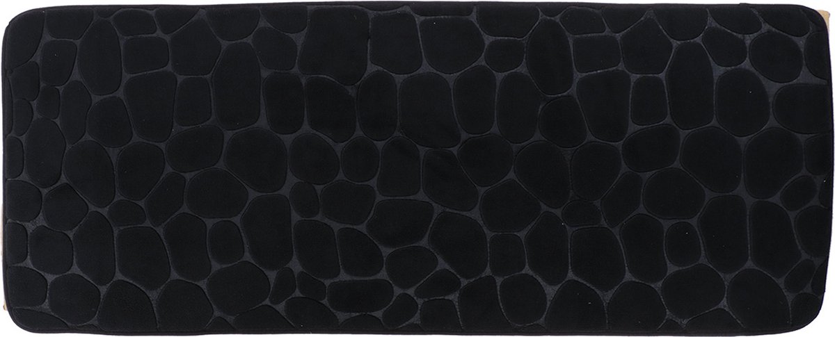 Tendance Badmat Pebble - Memory Foam - extra lang - zwart - 45 x 120 cm - antislip - badkamer