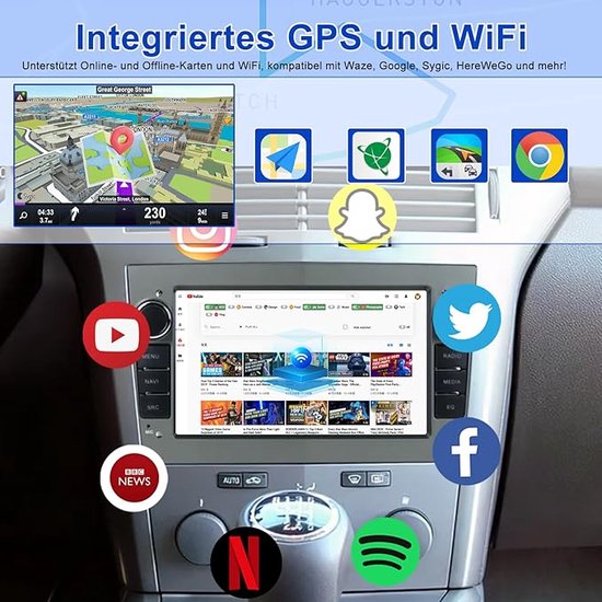CAMECHO Android 13 Autoradio 2Din Für Opel Corsa Astra Antara Vectra Zafira, 7 Zoll Touch Bildschirm Radio Mit Bluetooth Freisprecheinrichtung GPS Navi WiFi EQ FM SWC + AHD Rückfahrkamera&MIC