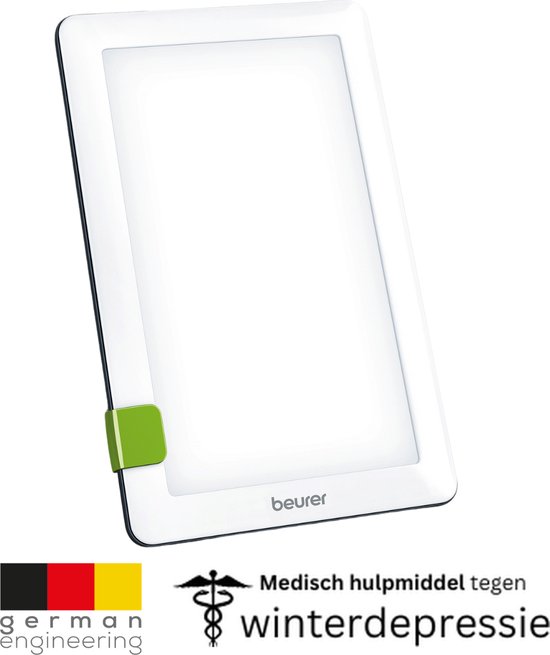 Beurer TL 30 Lichttherapielamp - Daglichtlamp - Medisch gecertificeerd - Compact en dun: 20 x 12 cm - Tabletvorm - Kantelbaar - LED - 10000 Lux (op 10 cm) - Incl. opberghoes en adapter - 3 Jaar garantie