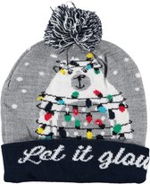 Morethansocks - Kerstmuts met lichtjes - Unisex - One Size - Let get lit - Kerstmutsen - Kerstmuts met verlichting