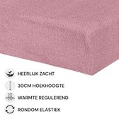 Husch - Teddy Fleece Hoeslaken - 180x200 - Roze