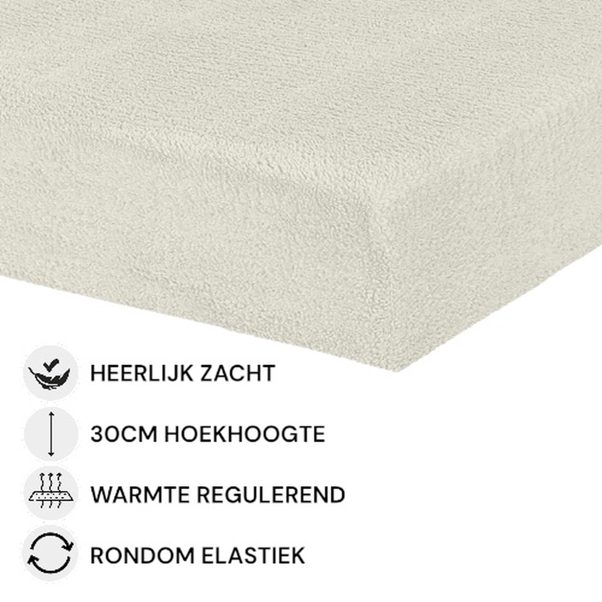 Husch - Teddy Fleece Hoeslaken - 160x200 - Ecru
