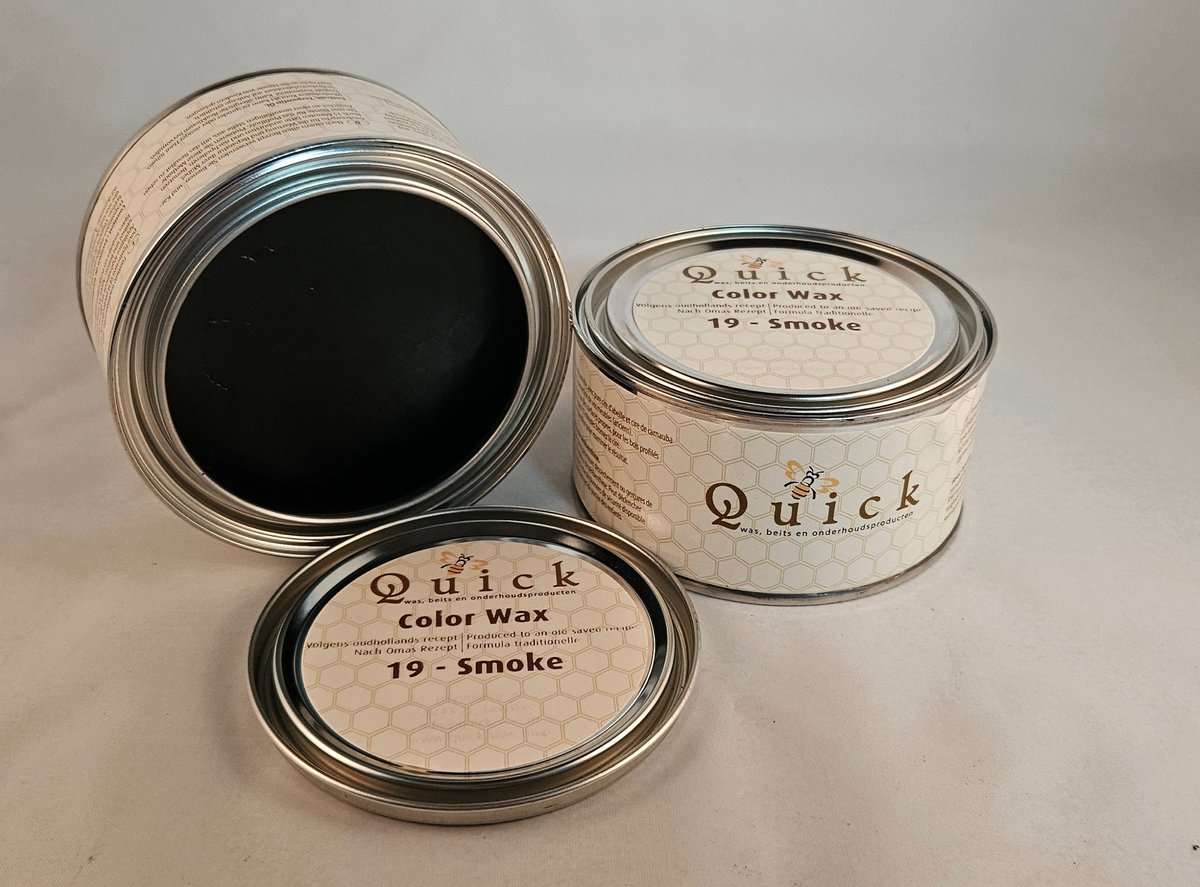 Quick color wax (antiekwas, boenwas, Terpentijnwas) Zwart (Smoke)