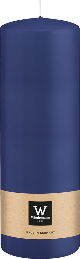 Wiedemann Bougies cylindriques/bougies pilier - lot de 3 - bleu foncé - 7x13/10x15/7x20 cm