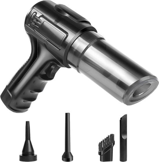 Stofzuiger USB-aangedreven Draadloze Auto 4000mAh 9000PA Draadloze Stofzuiger Handheld Dust Buster For Voertuig Thuiskantoor Voor dierenhaar, auto, huis, kantoor (Color : Black 6000rpm