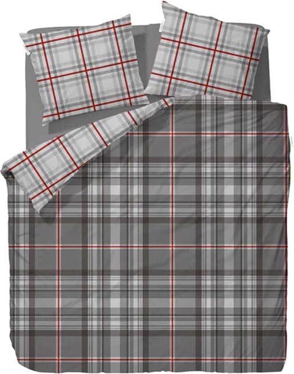 Vanezza Jannes Kussensloop - Flanel - 60x70 - Grijs