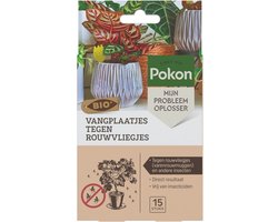 Pokon Bio Vangplaatjes tegen Potgrondvliegjes - 15 stuks - 1 vangplaatje per plant - Vrij van pesticiden - Rouwvliegjes bestrijden - Vliegenvanger