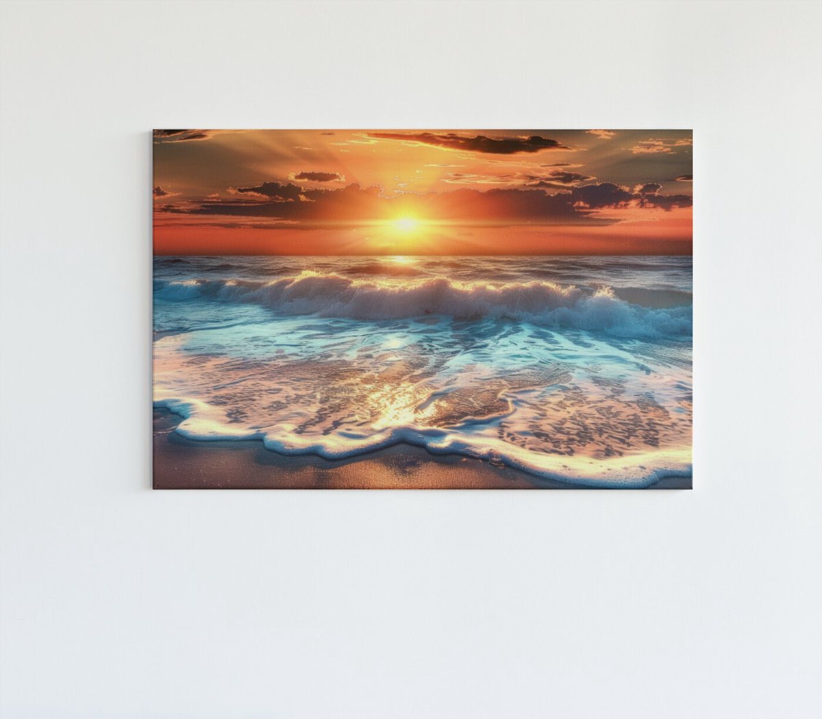 Trendex Global Canvas Schilderij - Landschappen - Zonsondergang - 150x100x2 cm Kleurrijk