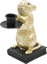 Housevitamin Muis Diner kaarshouder Goud - 8x10x17 Cm - De perfecte sfeermaker voor in huis.