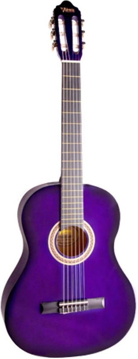 Valencia VC103PPS klassieke gitaar 3/4, linden body, esdoorn fb, hoogglans finish, sunburst paars
