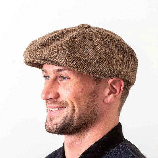 Hatman of Ireland Baker Boy / Gatsby 100% Donegal Tweed Brown Maat M (58cm)