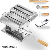 KitchenHouse - Pastamachine set - Pastamaker - Verwisselbare kop - Inclusief Pasta Tools - RVS - Pasta - Keukengerei - Spaghetti Machine -