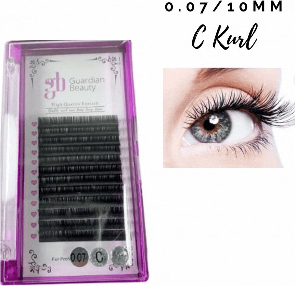 Guardian Beauty Wimpers Extensions - 10mm - 0.07 C Krul