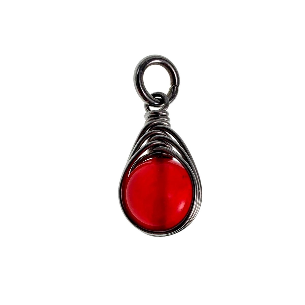 27mm x 10mm Rode Chalcedoon Jade Hanger Dames - Gepolijst RVS - Handgemaakt Visgraattechniek Steen Hanger