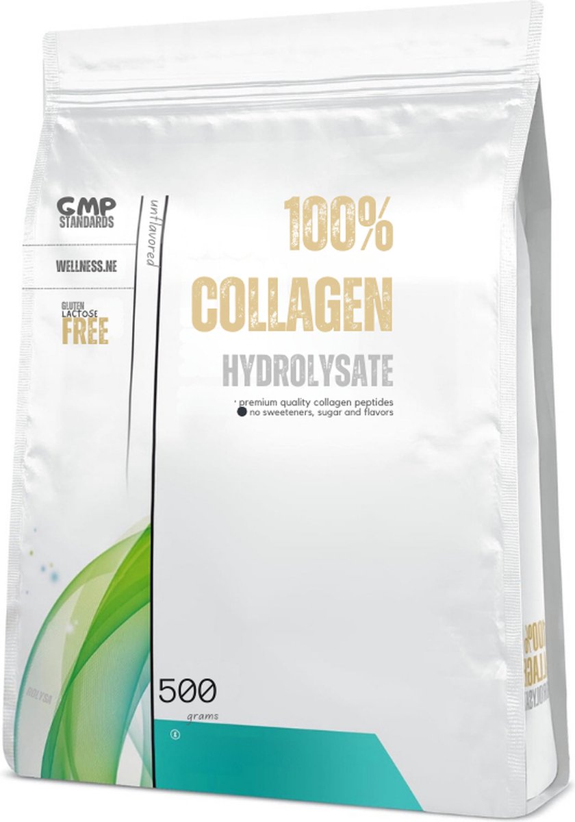 Goedkoopste Collageenpoederhydrolysaten Uit Grasgevoerde Landbouw - Smaakloos Eiwitpoeder - Puur Premium Collageenpoederhydrolysaat - Collageenpeptiden - 50 Porties Collageenhydrolysaatpoeder - 500 G