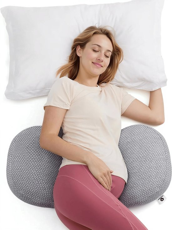 Vulpes Goods® BabyCare - Zwangerschapskussen - Zijslaapkussen - 3-in-1 - Aanpasbaar - Body Pillow / Lichaamskussen / Voedingskussen - Uniek W-Vormig design