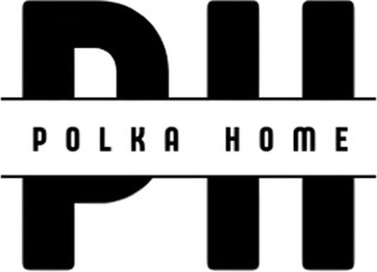 Logo noir 'PH POLKA HOME' sur fond blanc.