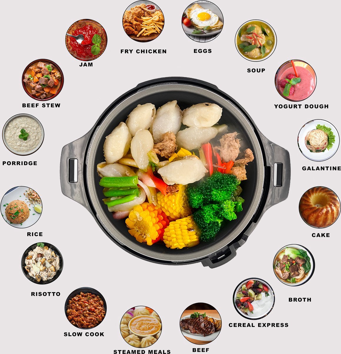 Rijstkoker 6L – Digitale Multicooker – 1000W Rice Cooker – Slowcooker – Royal Swiss® thumbnail 6