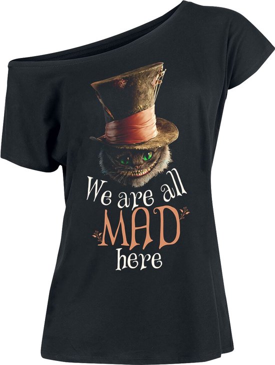 Alice In Wonderland We Are All Mad Here Dames T-shirt - zwart - M