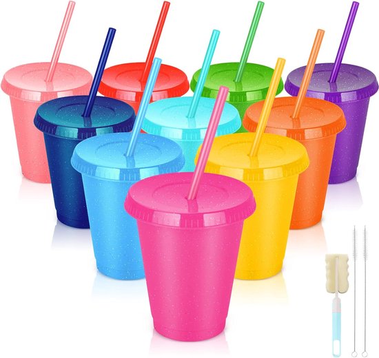 Herbruikbare Plastic Bekers 12 Stuks - Vaatwasmachinebestendig, Kleurrijk - Ideaal Voor Camping, Picknick En Thuis