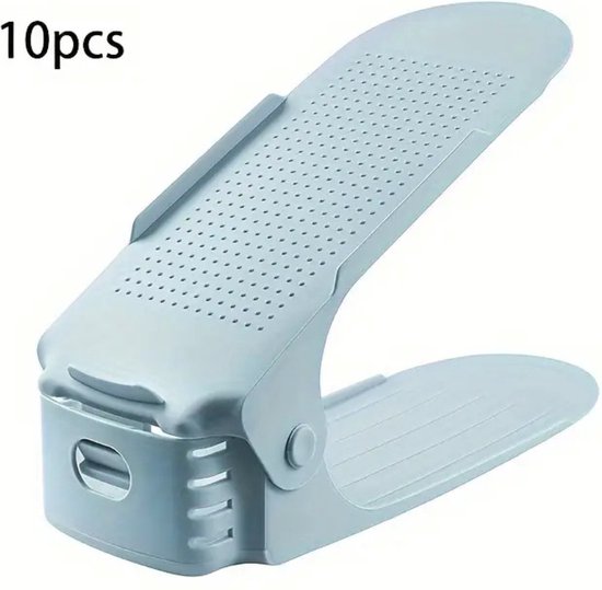 Étagère à chaussures Nivard - Banc à chaussures - Système de rangement Chaussures pour femmes - Organisateur - Blauw - 10 pièces