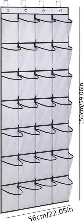 Nivard Étagère à chaussures – Banc à chaussures – Système de rangement Chaussures pour femmes – Organiseur de porte – Zwart et Wit – 5 pièces