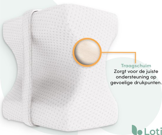 Loti Kniekussen voor in bed - Orthopedisch Kniekussen met band - Ergonomisch Beenkussen - Houding Correctie – Zijslaapkussen – Traagschuim - Zijslaper Loti Kniekussen voor in bed - Orthopedisch Kniekussen met band - Ergonomisch Beenkussen - Houding Correctie – Zijslaapkussen – Traagschuim - Zijslaper