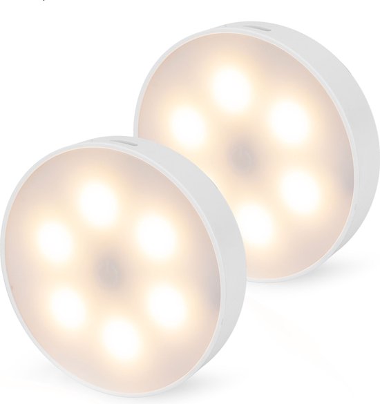 Brendz LED Ronde Kastverlichting, Touch Bediening, USB C Oplaadbaar Dimbaar Magnetisch 2 Stuks 3 Kleurtemperaturen Trapverlichting Draadloos Nachtlampje Zwart 2804552019