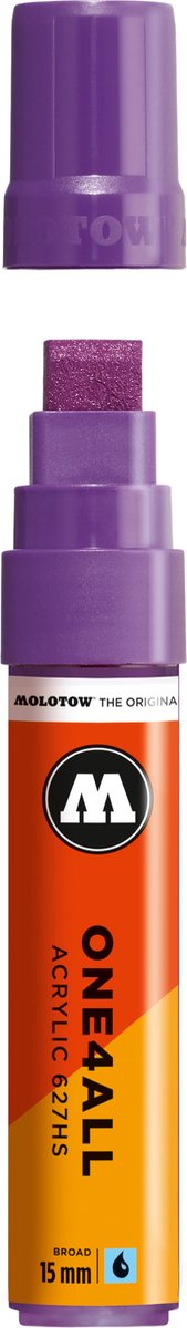 Molotow ONE4ALL 15mm Acryl Marker - Paars - Geschikt voor vele oppervlaktes zoals canvas, hout, steen, keramiek, plastic, glas, papier, leer...
