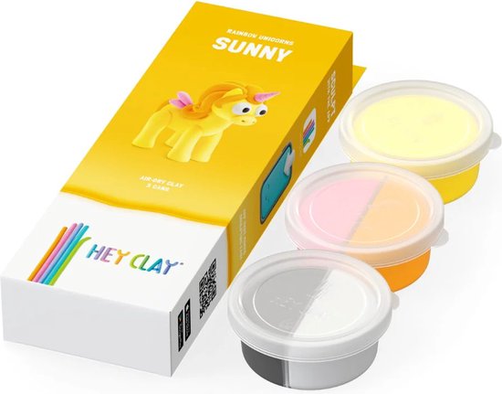 Hey Clay - Eenhoorn - Boetseerklei - Rainbow unicorn Sunny