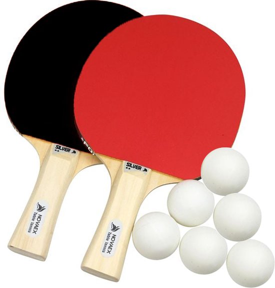 Foto: Nibiru sport tafeltennis set met 2 houten batjes 4 pingpongballen en 1 tafeltennis net inclusief opbergtas ping pong set voor binnen en buiten draagbare pingpong set 3 sterren ballen tafeltennisnet uitschuifbaar