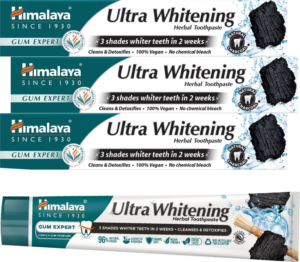 Goedkoopste Himalaya Gum Expert Ultra Whitening Herbal Tandpasta - Tot 3 Tinten Wittere Tanden in 2 Weken - Zonder Parabenen en Fluoride - 3 x 75ml