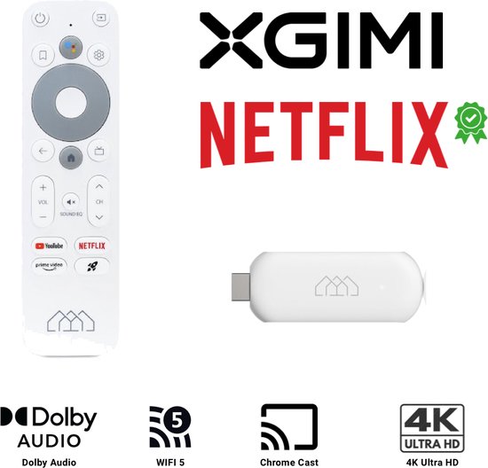 Homatics 4K Netflix Dongle Voor XGIMI Beamers - Android TV