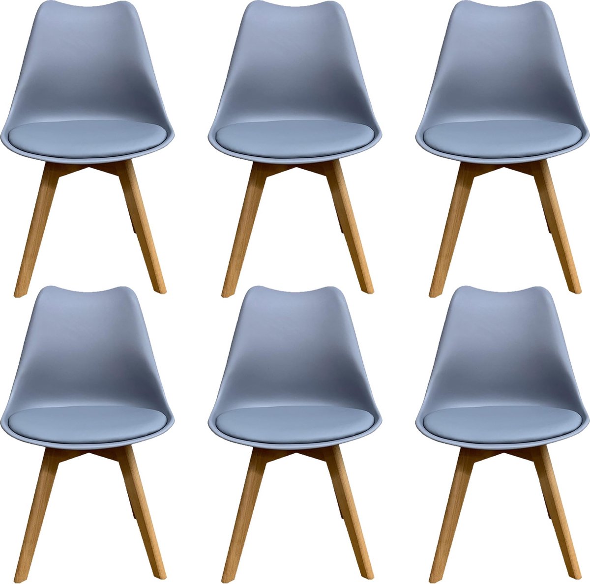 Lina® Bella Eetkamerstoelen- Set van 6- Woonkamerstoel- Grijs