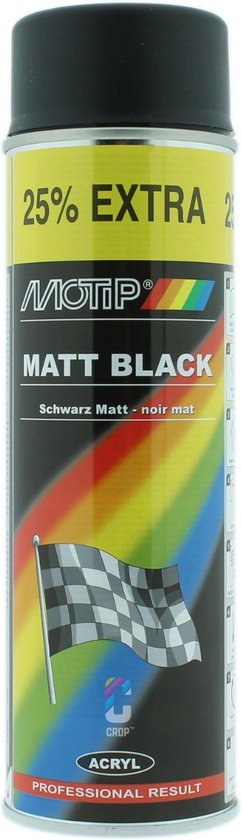 Bombe de peinture Motip pour Auto Noir mat / 500ml / M04006 Neuf