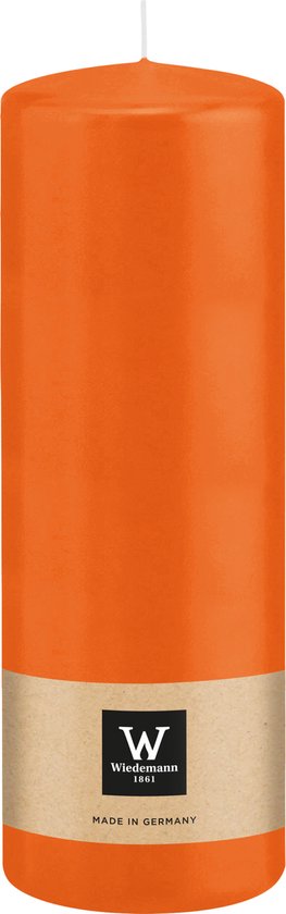 Wiedemann Bougie cylindrique/bougie pilier - orange - 20 x 7 cm - 103 heures de combustion - bougies colonnes