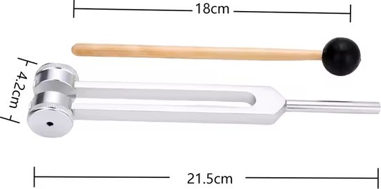 Stemvork - Aluminium 128Hz incl. fluwelen zakje en klopper van Merkloos — afbeelding 2