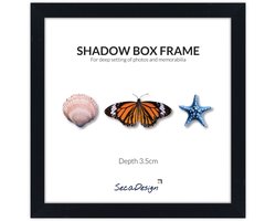 SecaDesign Fotolijst met diepte - 30x30 cm - Zwart - 3d lijs