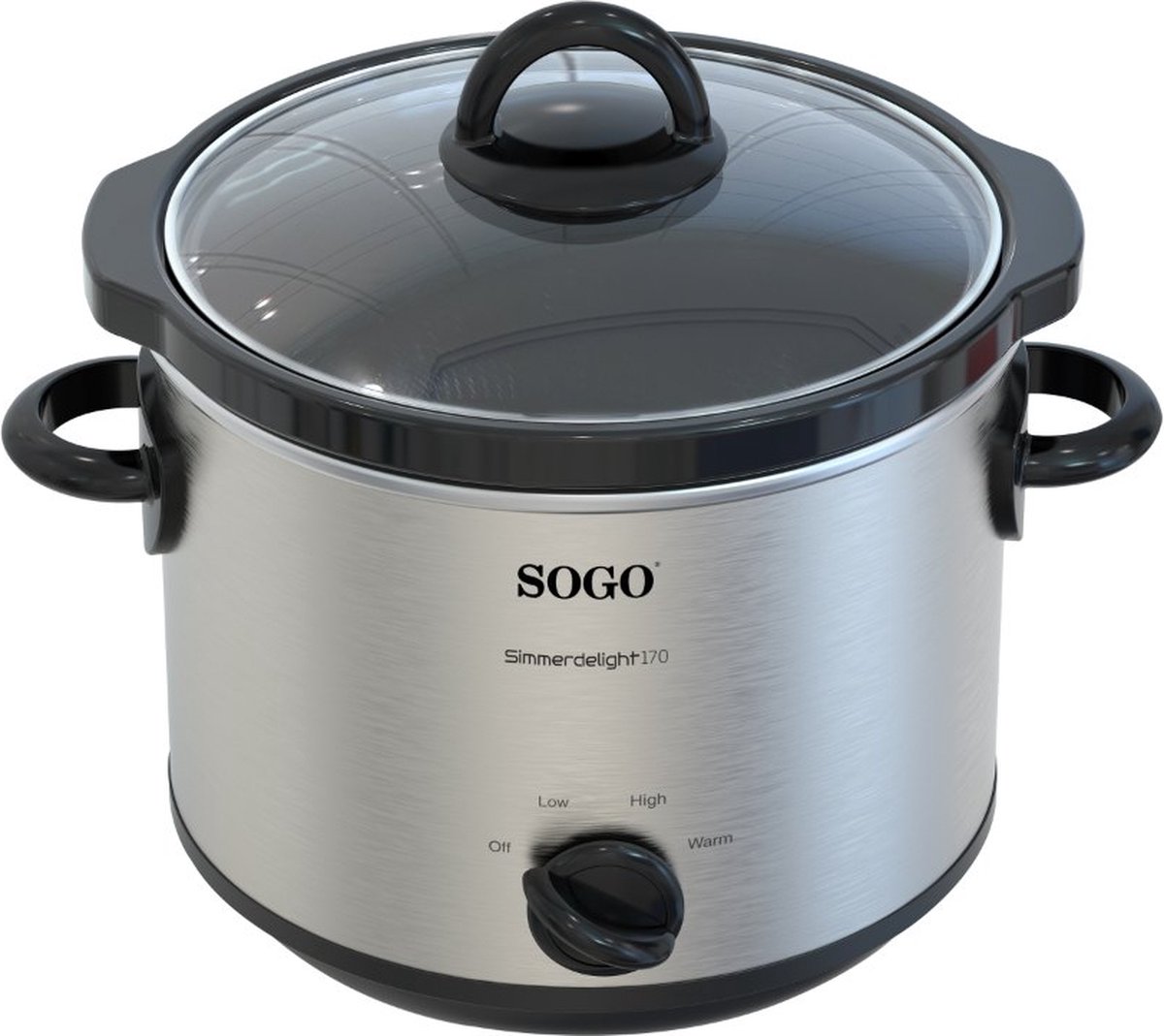 Afbeelding 2 van SOGO Slowcooker Geschikt voor 4 Personen - 3 Liter - 3 Kookfuncties - 170W - RVS