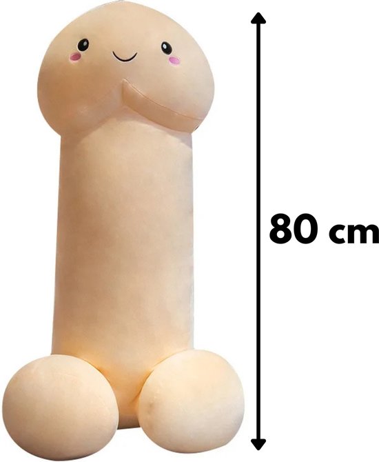 JustValue Penis Knuffel - 80 cm - Erotiek - Bodypillow - Piemel - Zacht -  Kussen - Sex
