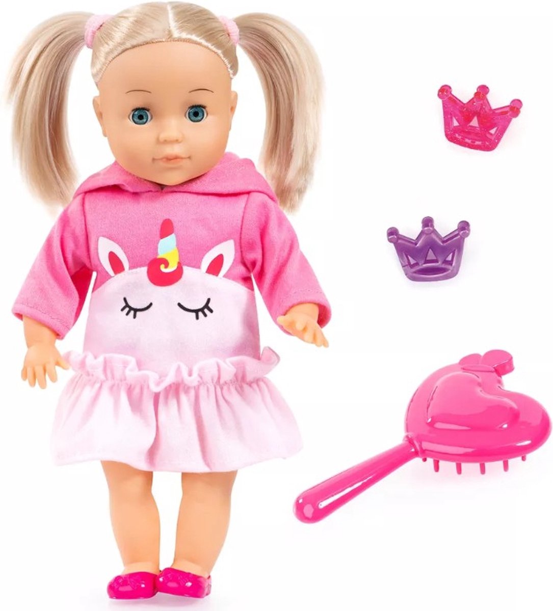 Bayer Charlene Little Lover-pop in Roze Eenhoorntop 33 cm